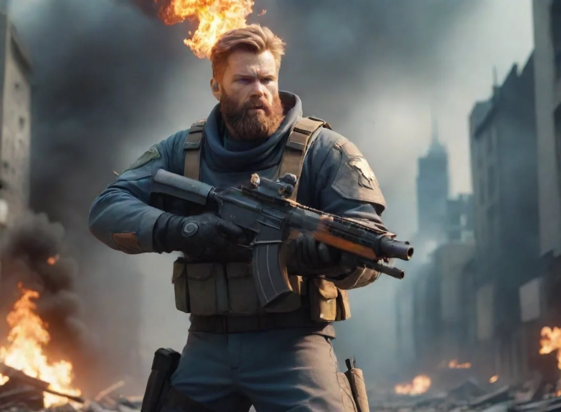 aihigh contrast angry young bearded swedish space soldier man shooting wars burning sci fi city anime style cartoon hd 4 landscape43