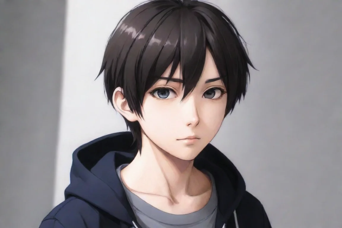 high contrast anime boy 4 landscape