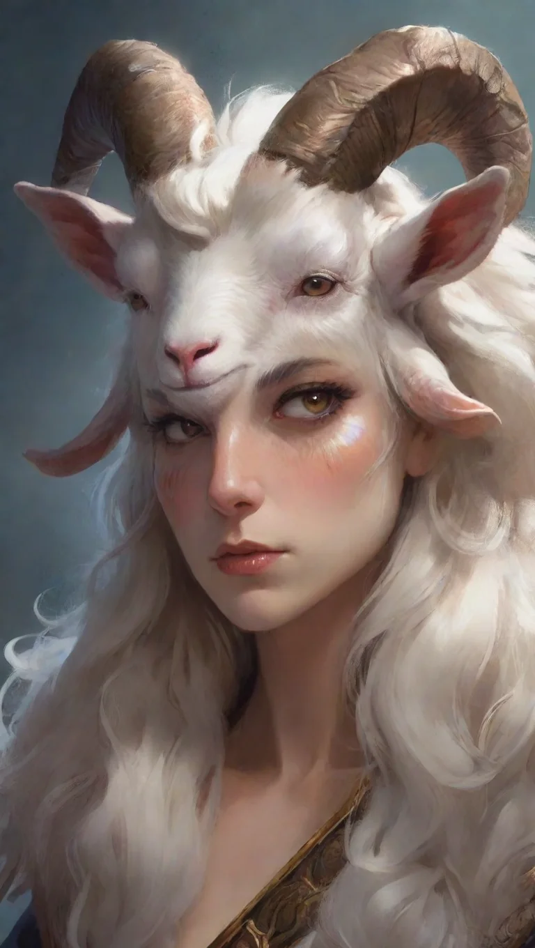 aihigh contrast anime comic book fantasy art artstation goat powerful mighty portrait  4 tall