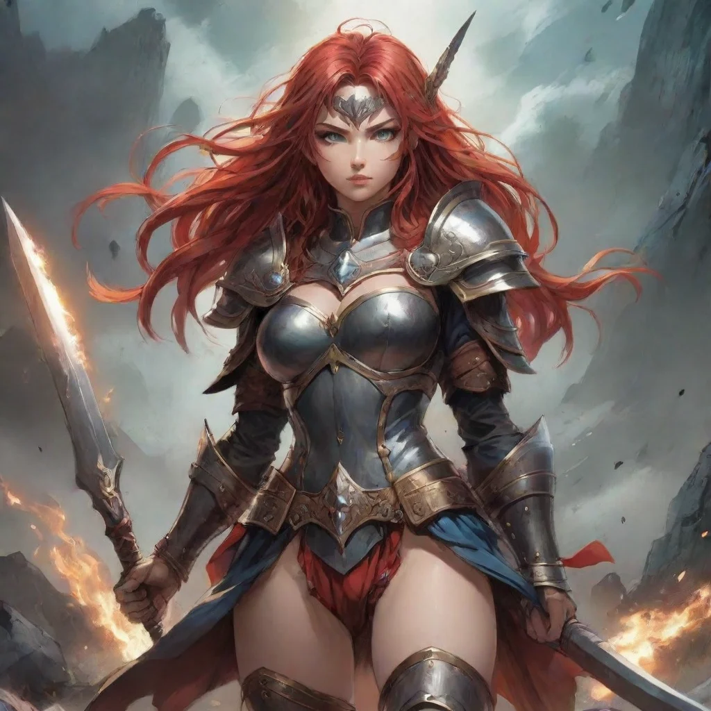 aihigh contrast anime comic book fantasy art warrior 4