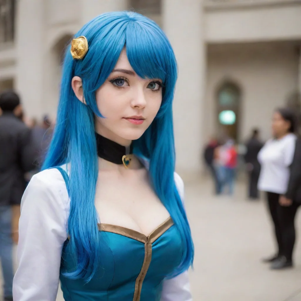 aihigh contrast blue haired cosplayer 4