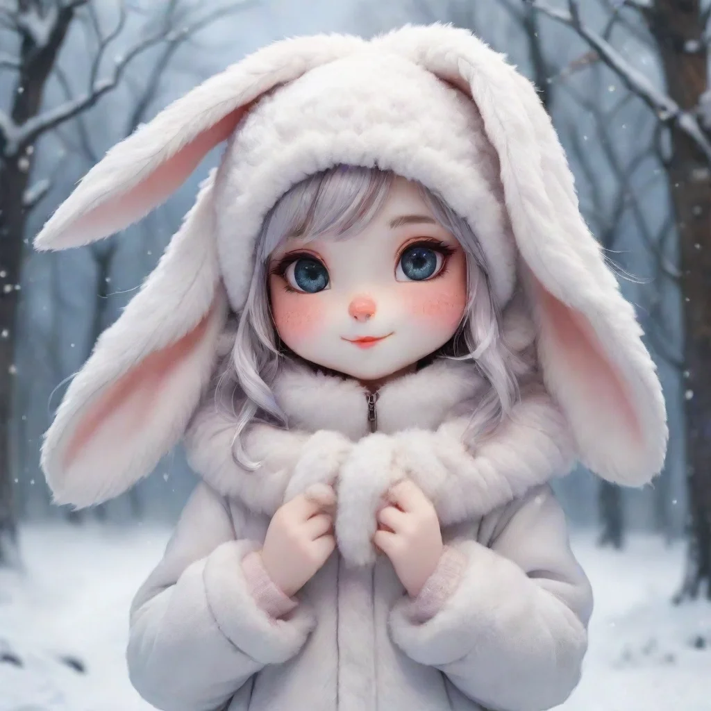 aihigh contrast cute anthropomorphic bunny girl winter 4