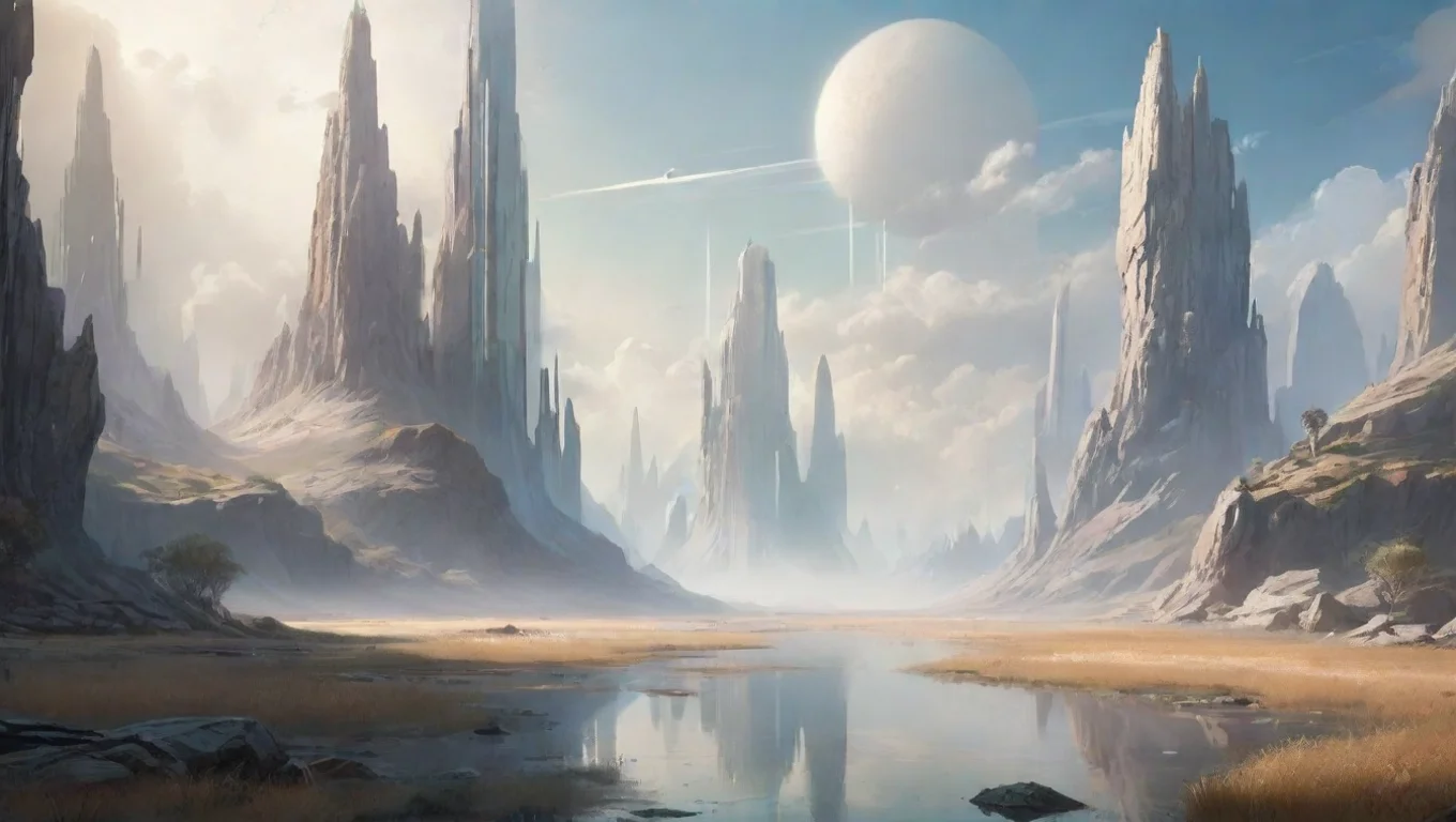 aihigh contrast epic hd landscape art calming neutral tones futuristic fantasy art other worldly peaceful neutral calm colors trending artstation 4 widescreen