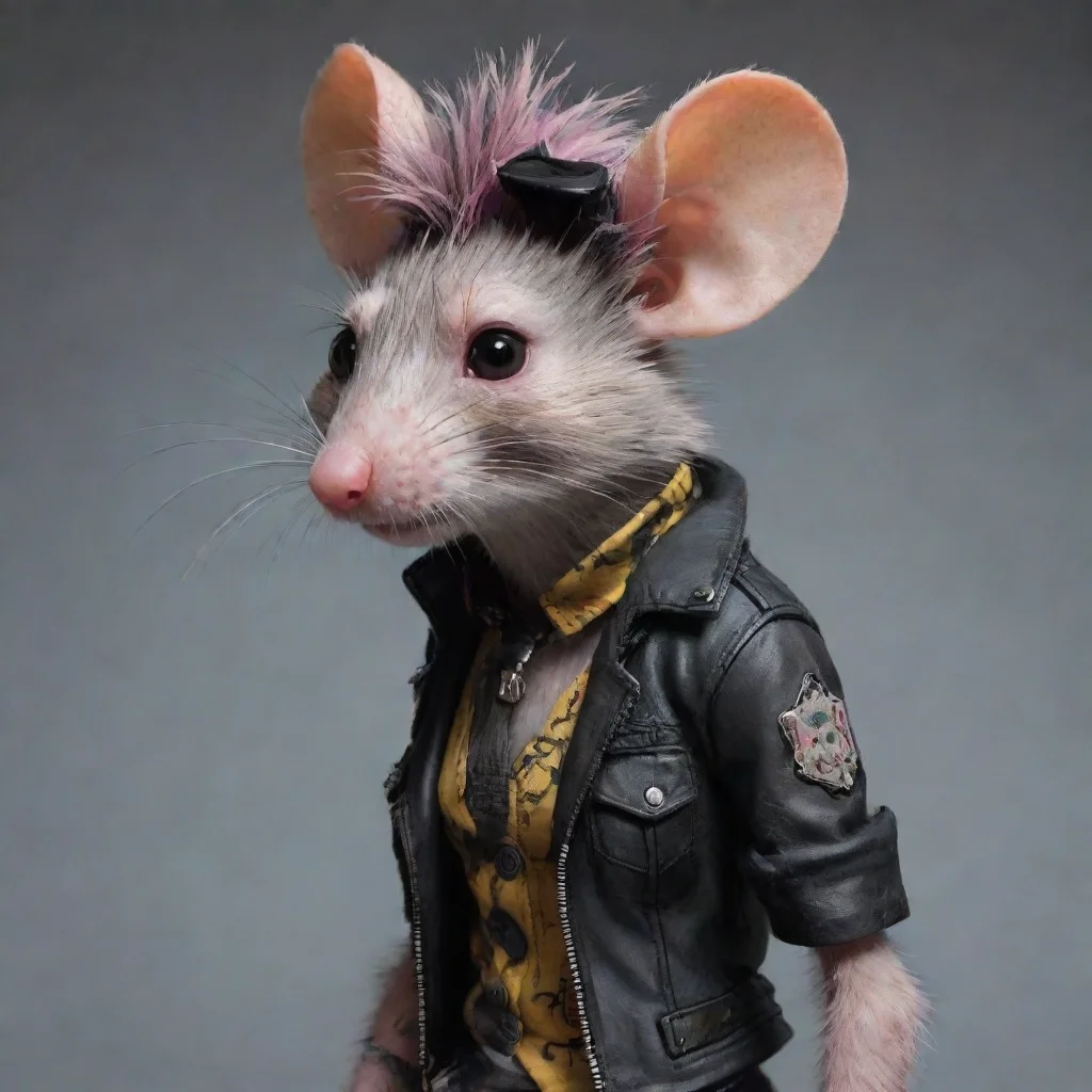 aihigh contrast female anthropomorphic furry rat punk 4