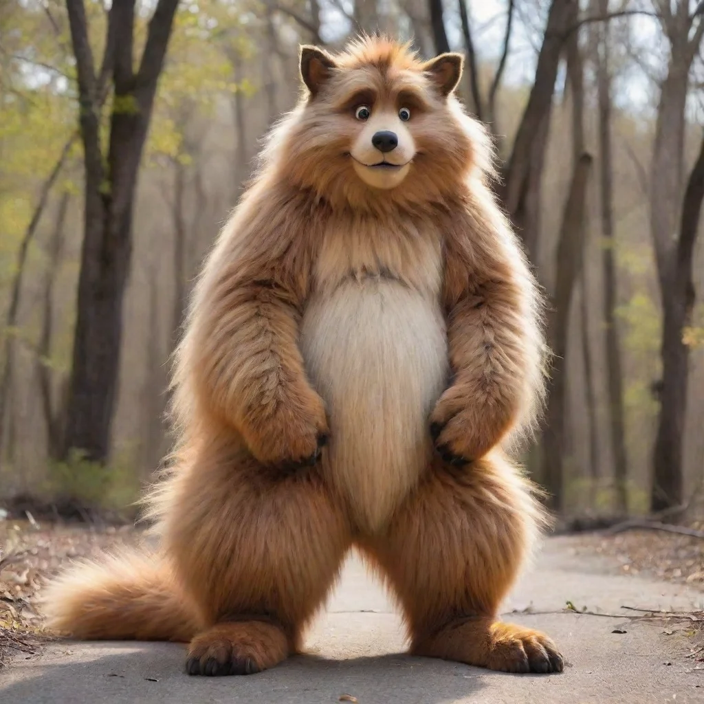 aihigh contrast giant furry showing a tiny furry its male gential 4
