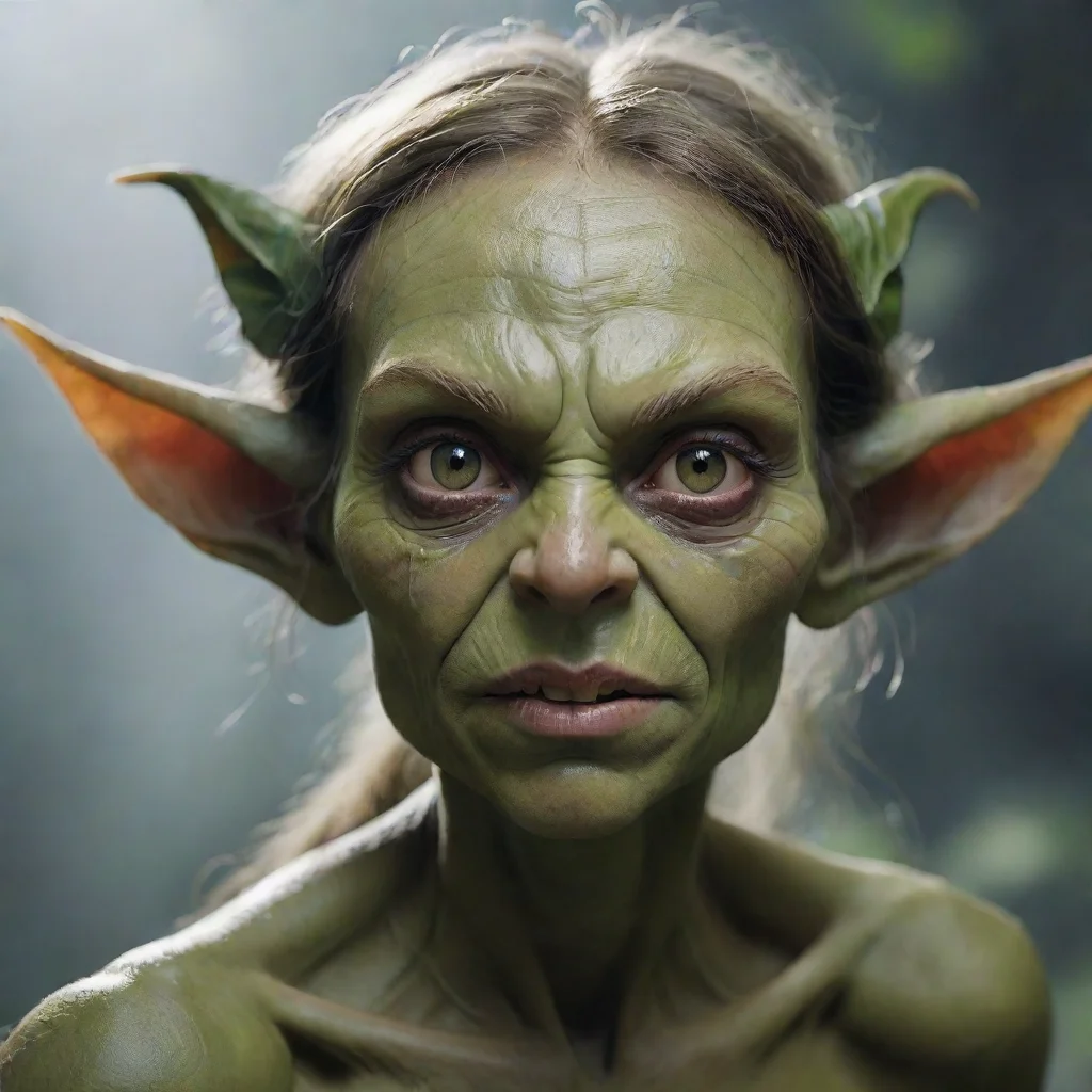 high contrast goblin woman with a beautiful face 4