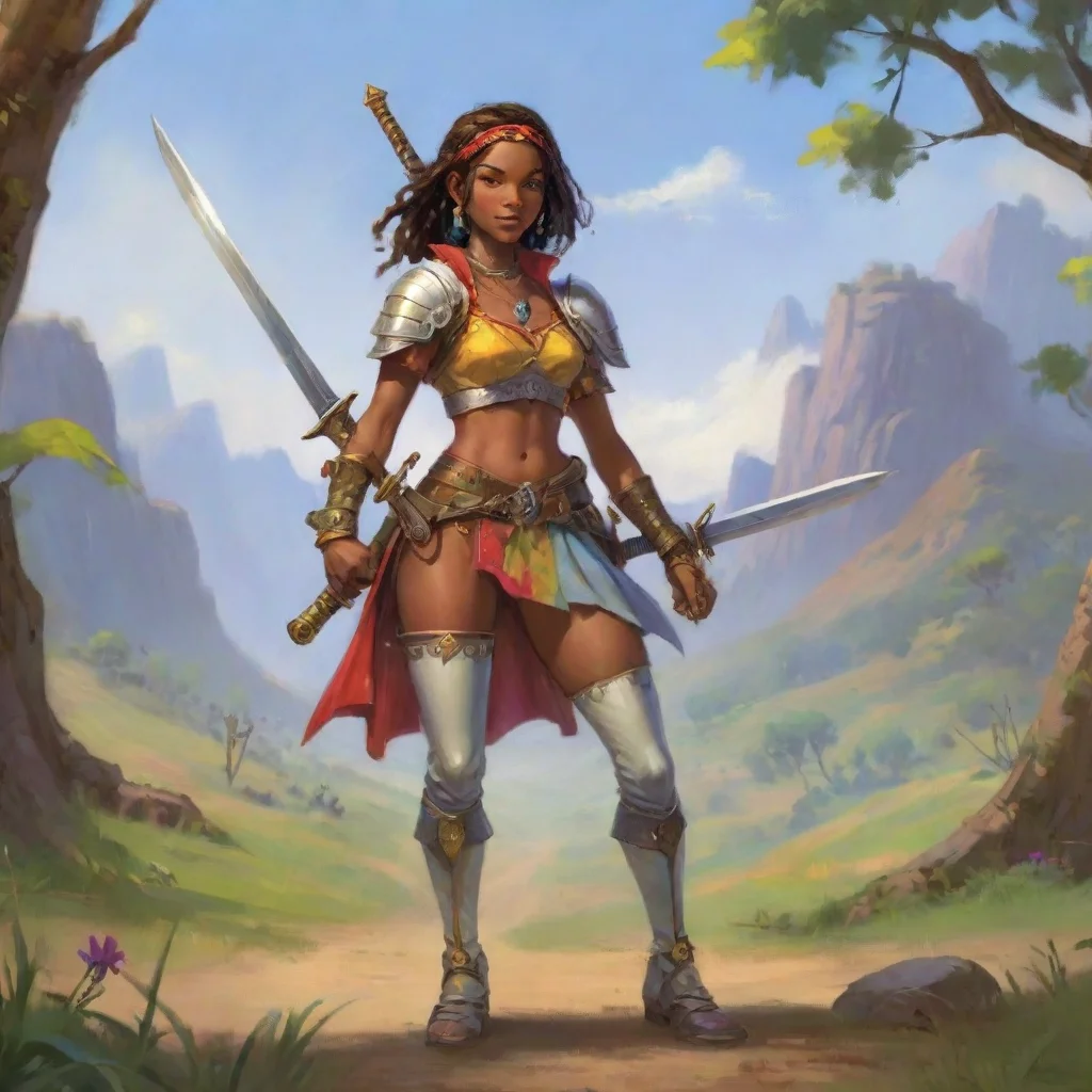 aihigh contrast jazzy swordsman   this groovy swordsman wanders the land with a blade on her hip and a tune in her heart. 4