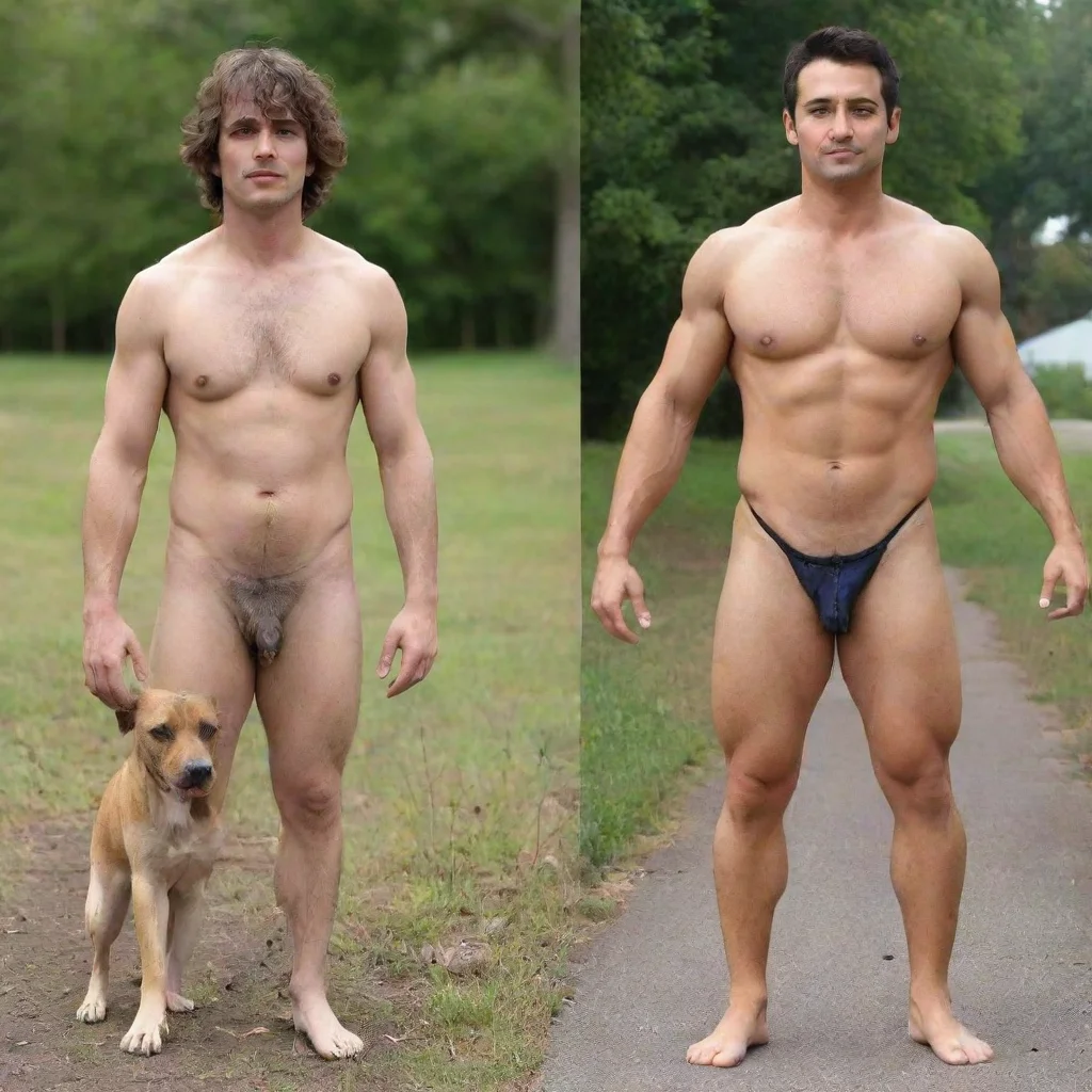 high contrast man transformation to dog  4