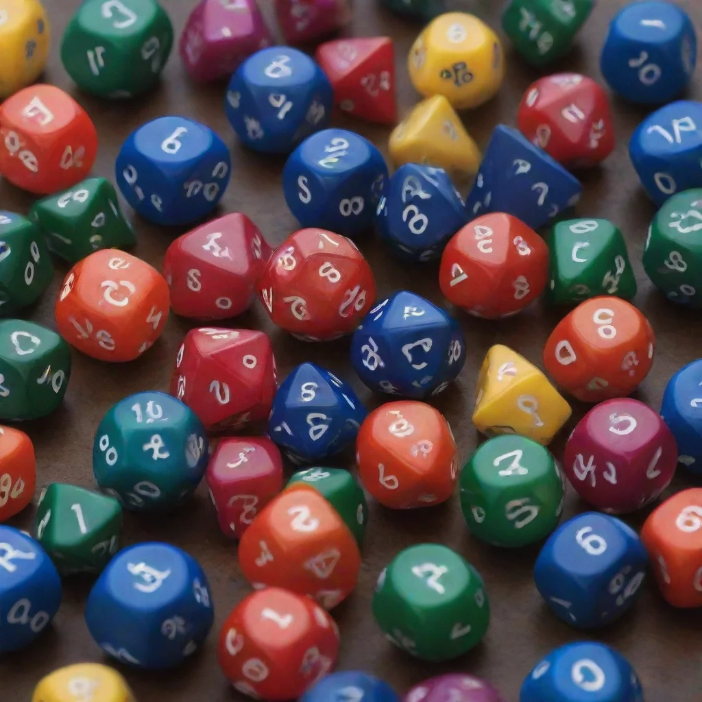 high contrast many sided dice 4