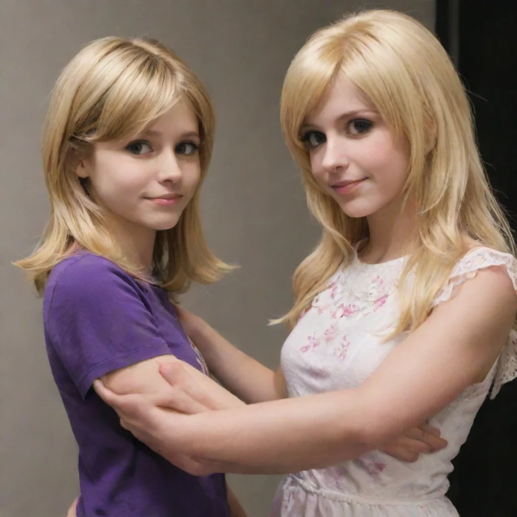 aihigh contrast michael afton and a blonde girl holding hands 4