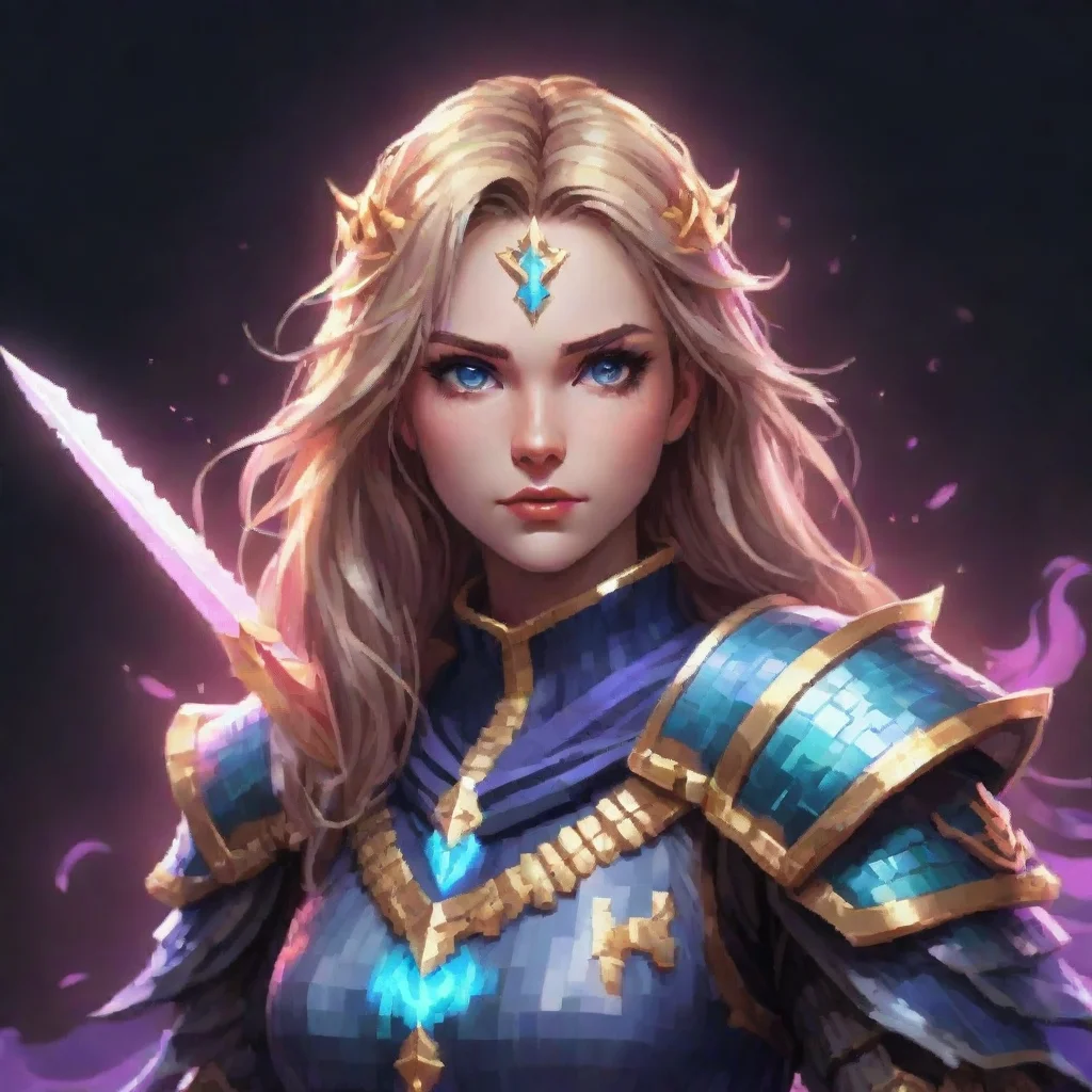 aihigh contrast pixel art warrior digital art knight ethereal mage portrait best quality 4