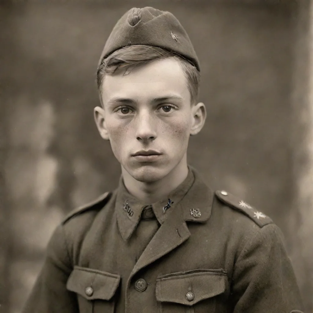 aihigh contrast portrait of a young bloody young soldier normandie ww2 ptsd 4