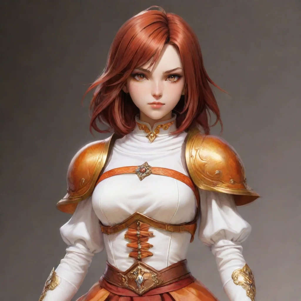 aihigh contrast princcess garnet realistic final fantasy ix fantasy art orange white garments warrior sweet princess summoner majestic feminine beauty grace artistic 4