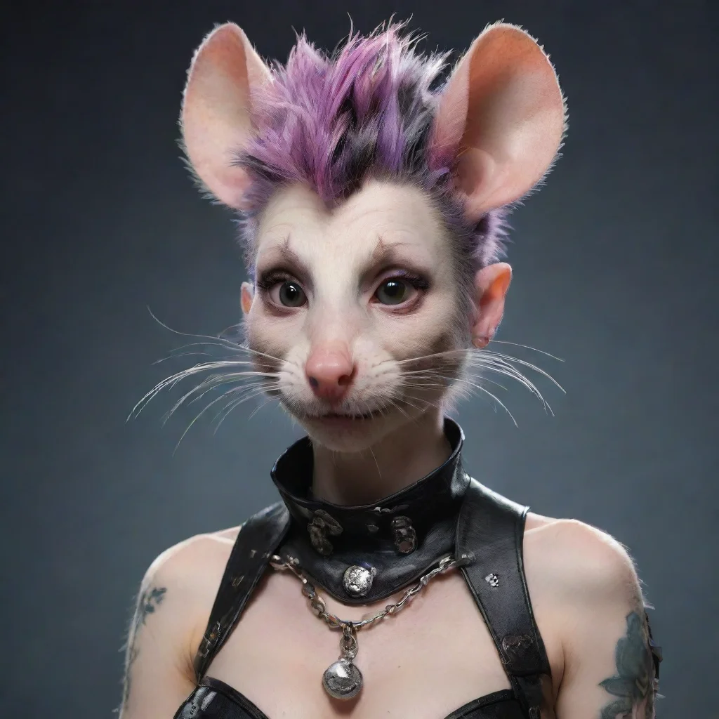 aihigh contrast seductive female anthropomorphic furry rat punk 4