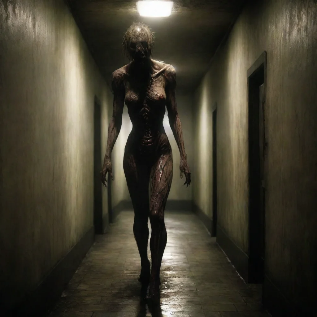 aihigh contrast seductive grotesque silent hill monster dark hallway 4