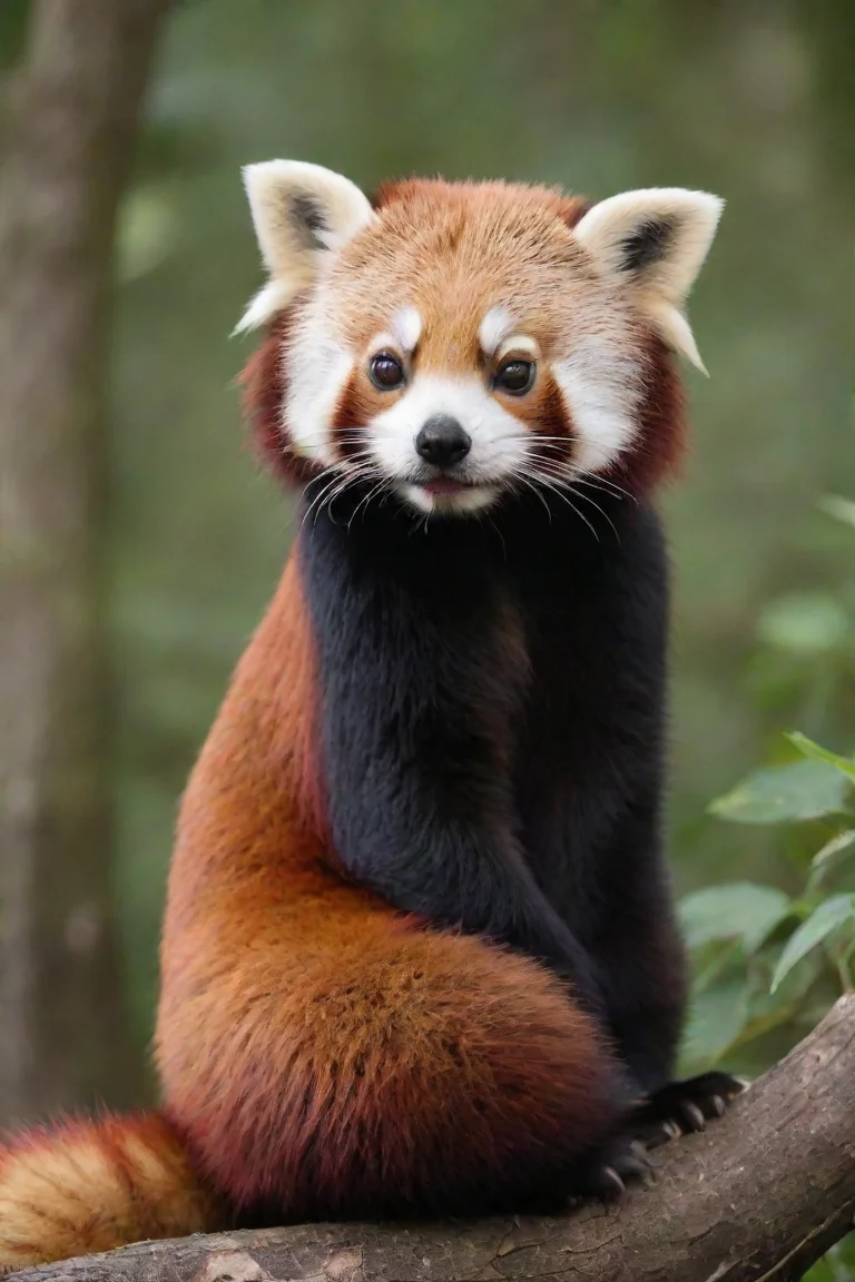 high contrast seductive western red panda 4 portrait
