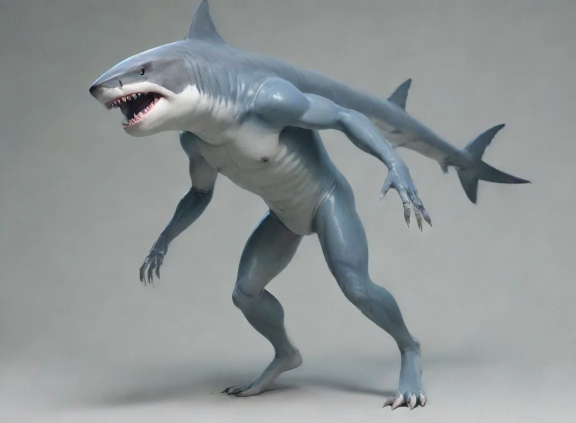 high contrast shark humanoid  4 landscape43