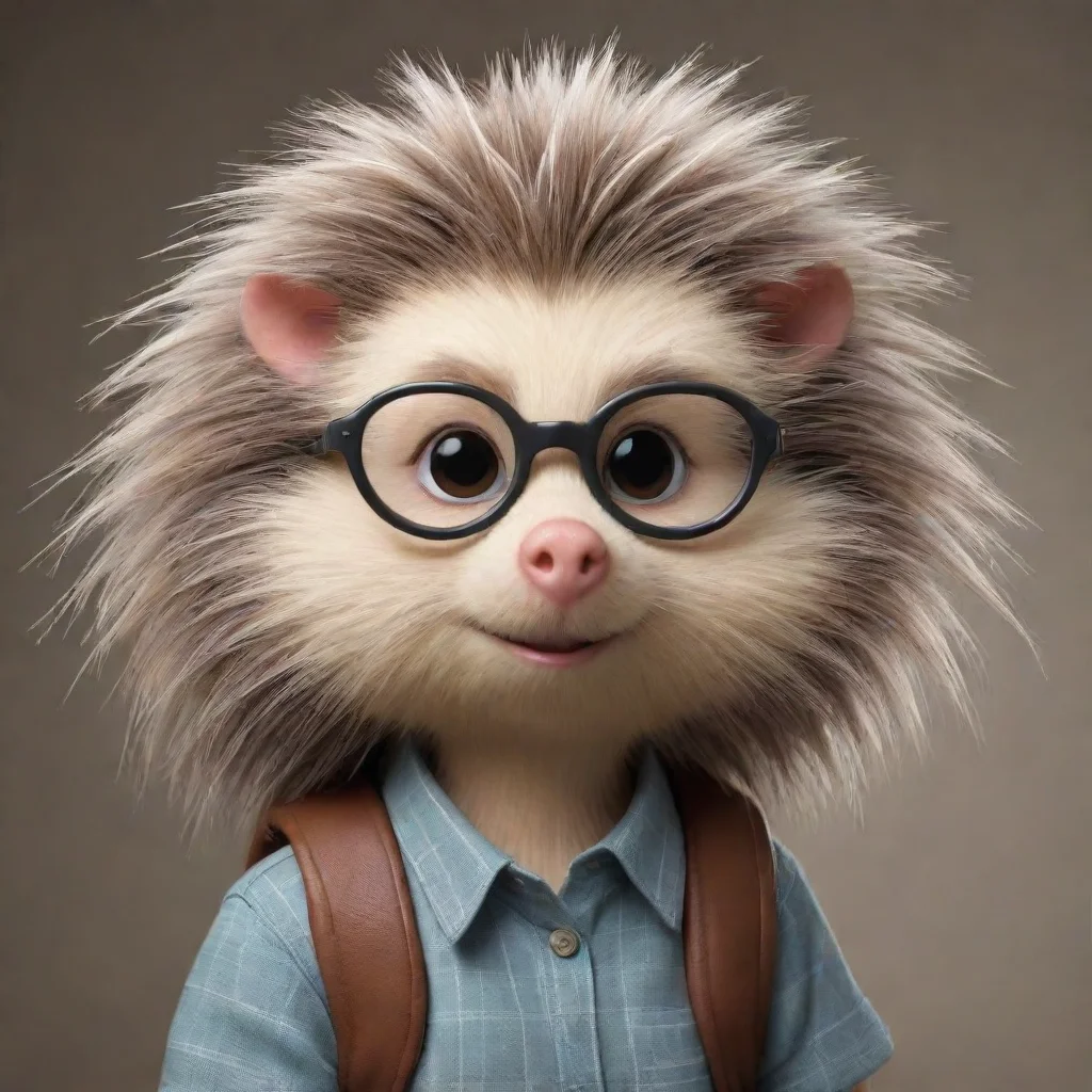 aihigh contrast shy female anthropomorphic furry porcupine nerd 4