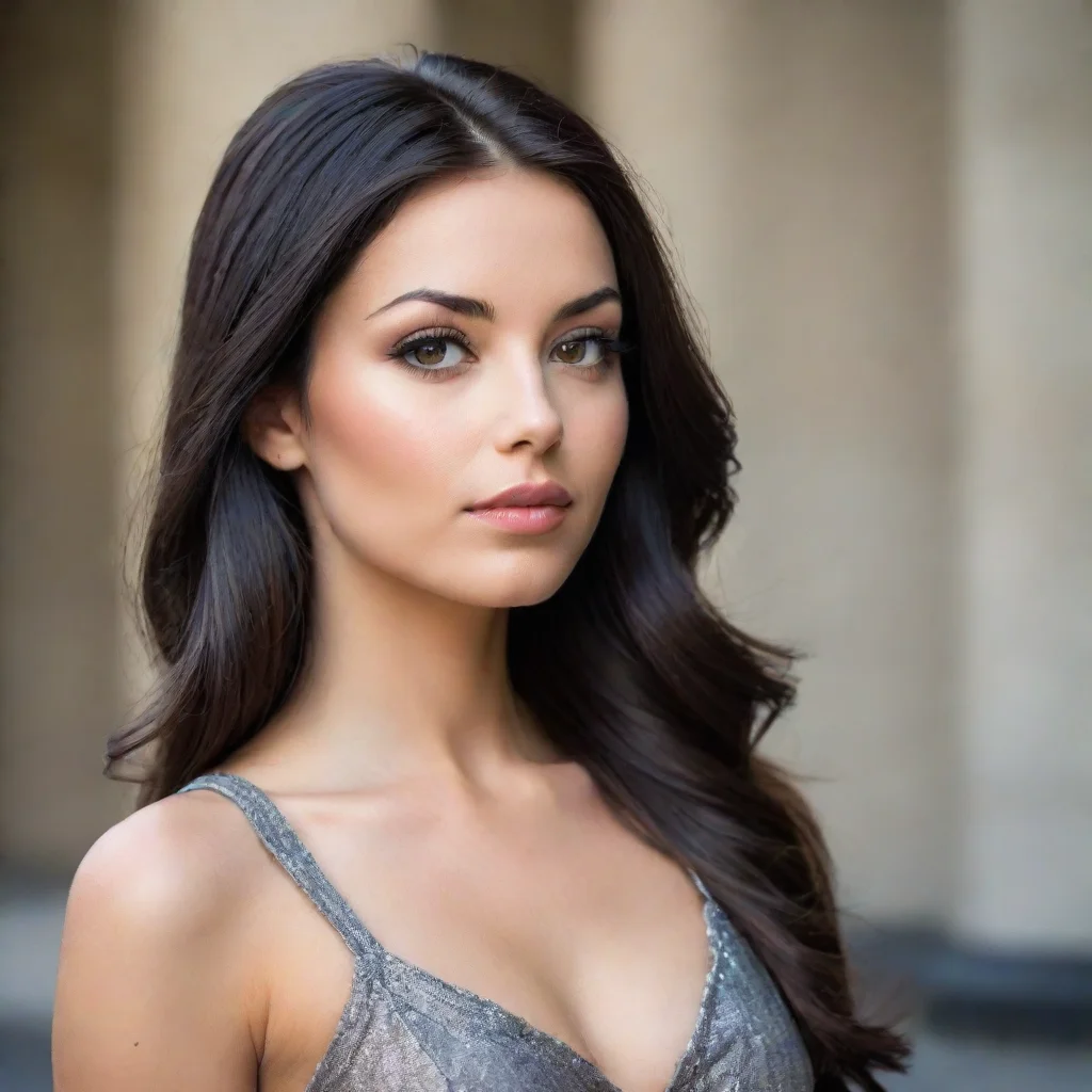 aihigh contrast young woman with dark hair that stops just above her shoulders. obviously wealthy. 4