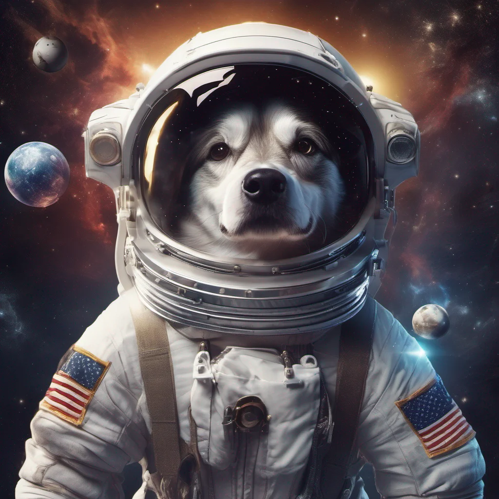 aihigh detailed image of a dog in an astronaut suit hovering in space with planets stars include  lens flares moons and ultra realistic poster style image confident engaging wow artstation art 3