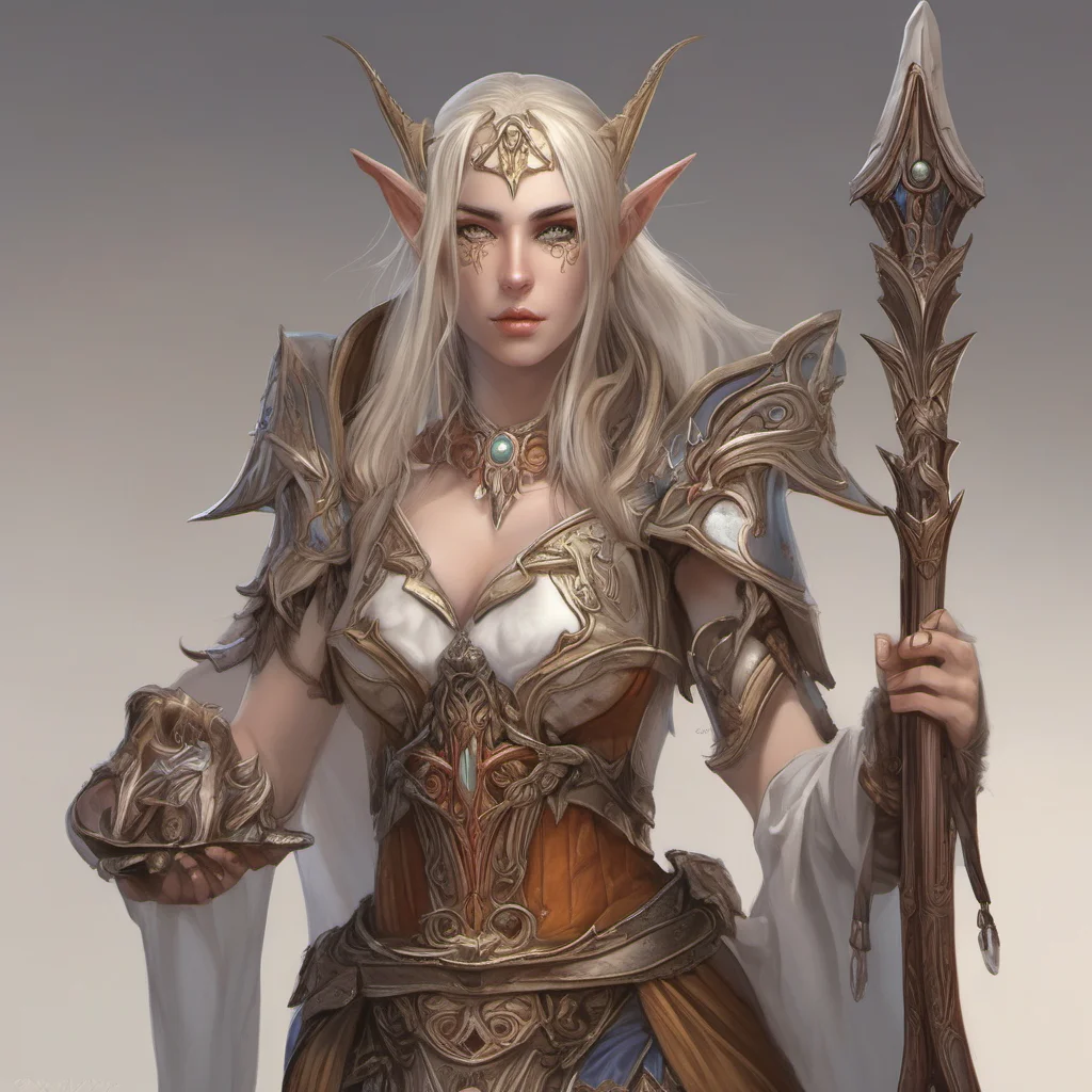 aihigh elf fantasy female confident engaging wow artstation art 3
