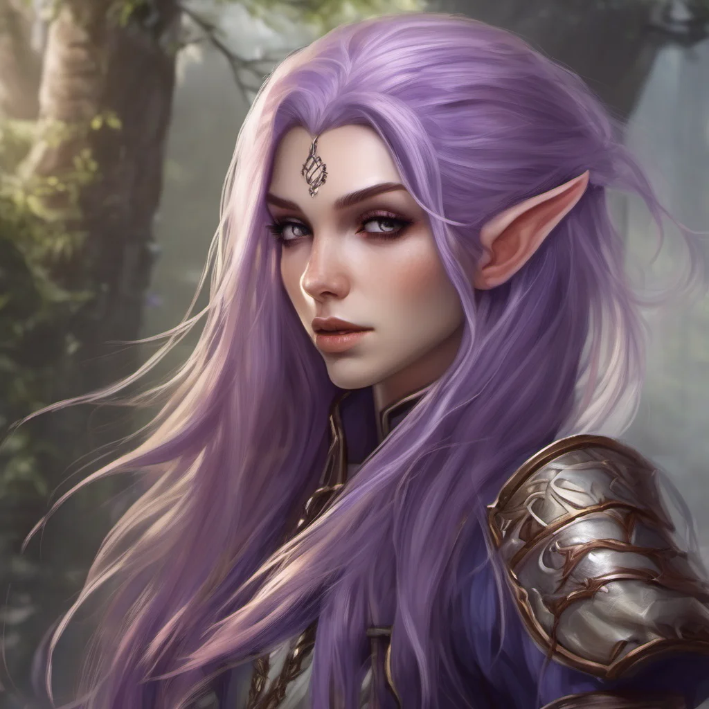 aihigh elf fantasy pretty female purple hair good looking trending fantastic 1