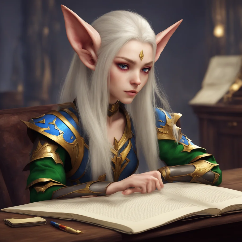 aihigh elf female doing homework good looking trending fantastic 1