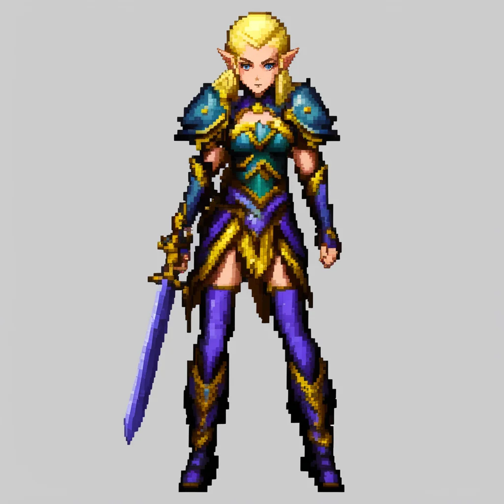 aihigh elf female warrior pixel amazing awesome portrait 2