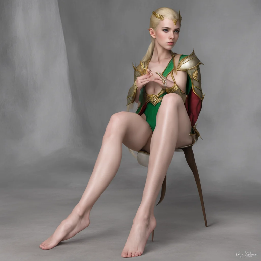 high elf showing her soles
