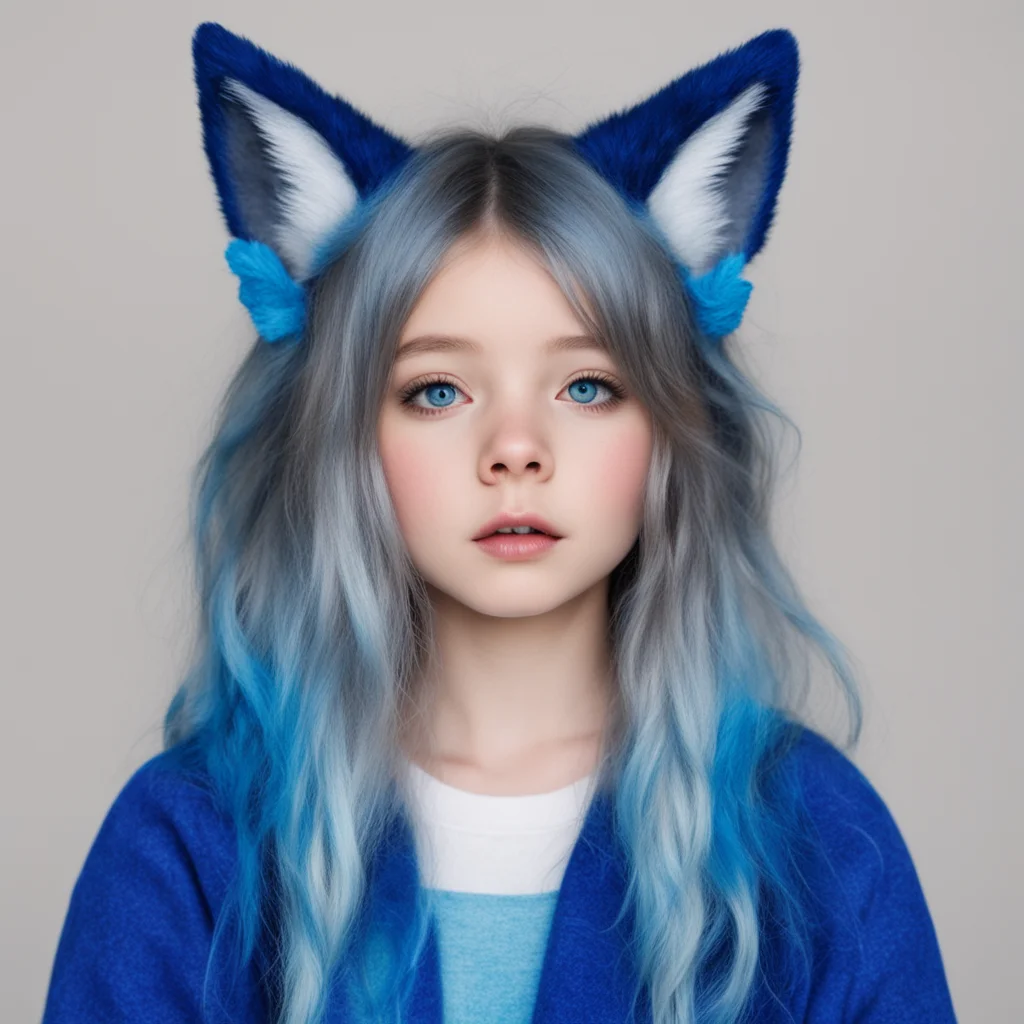 high girl who loves blue and has wolf ears good looking trending fantastic 1