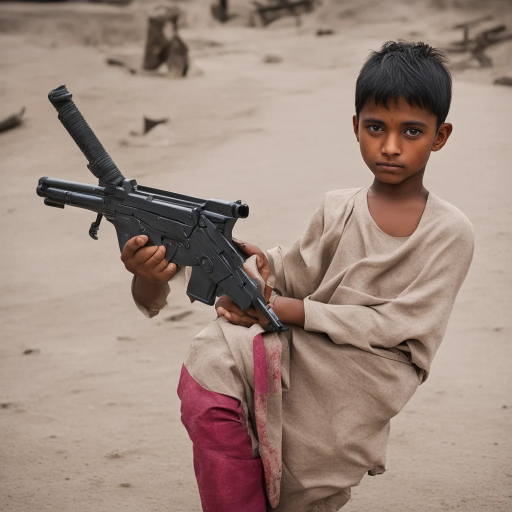 hindu boy holding a ak47 amazing awesome portrait 2