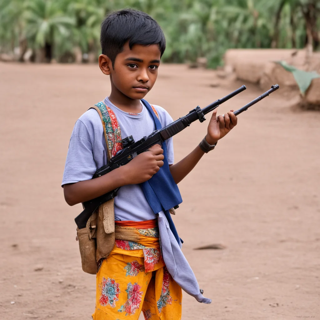 hindu boy holding a ak47 good looking trending fantastic 1