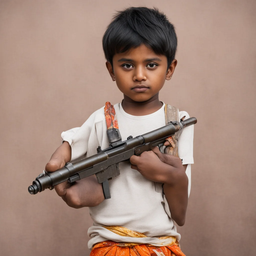hindu boy holding a ak47