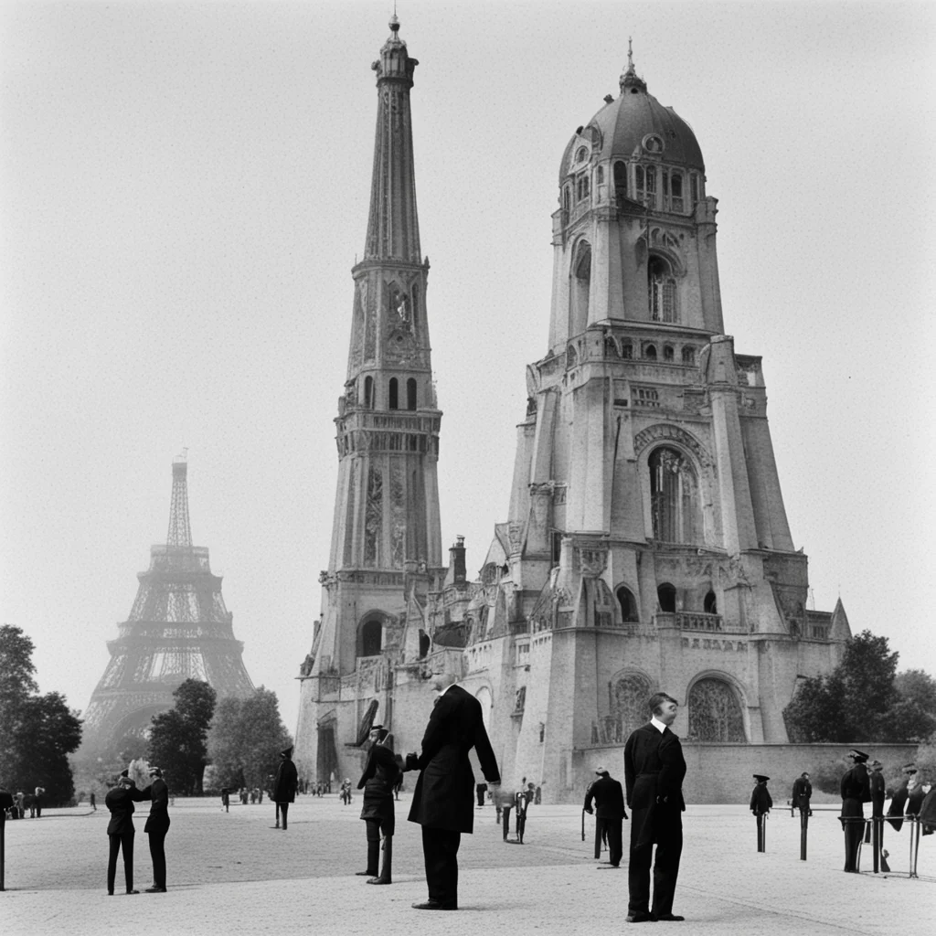 aihitler next to paris tower  good looking trending fantastic 1