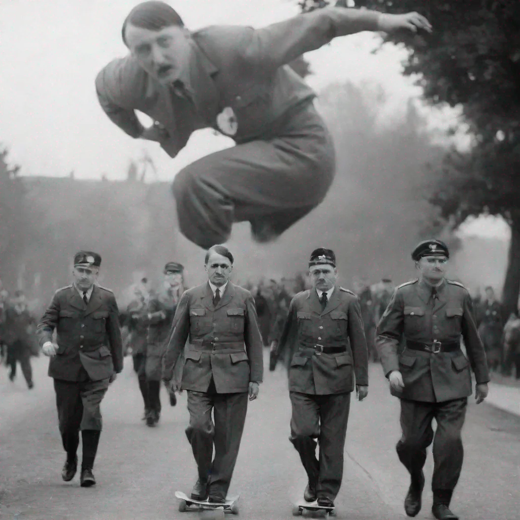 aihitler on a skateboard
