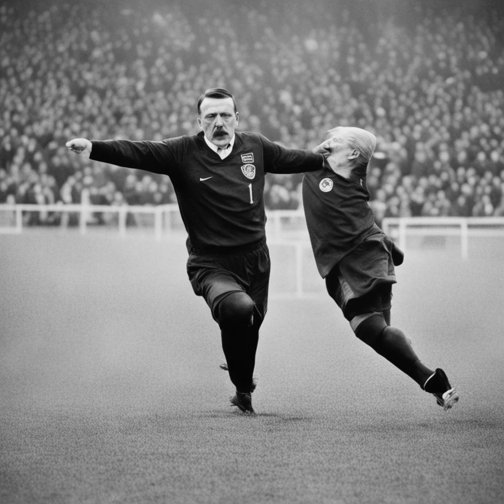 aihitler scoring a goal confident engaging wow artstation art 3