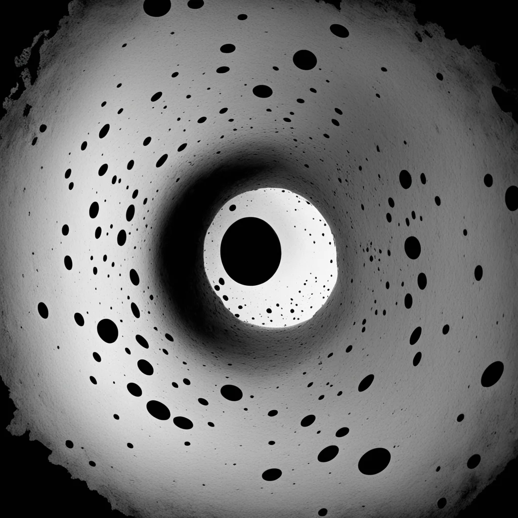 hole to other dimensions black and white