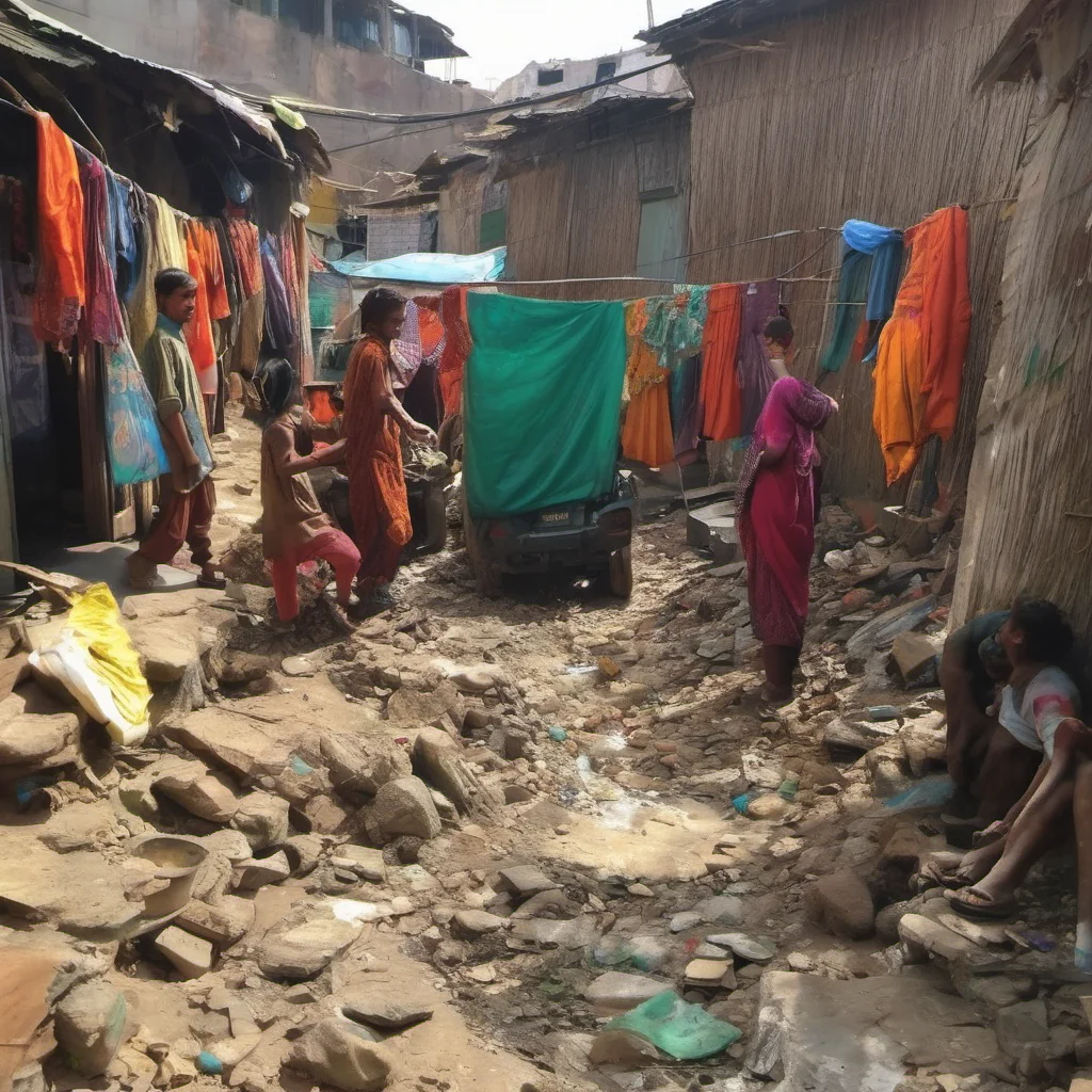home slums dheli people all around chaos muck poor community colorful amazing awesome portrait 2