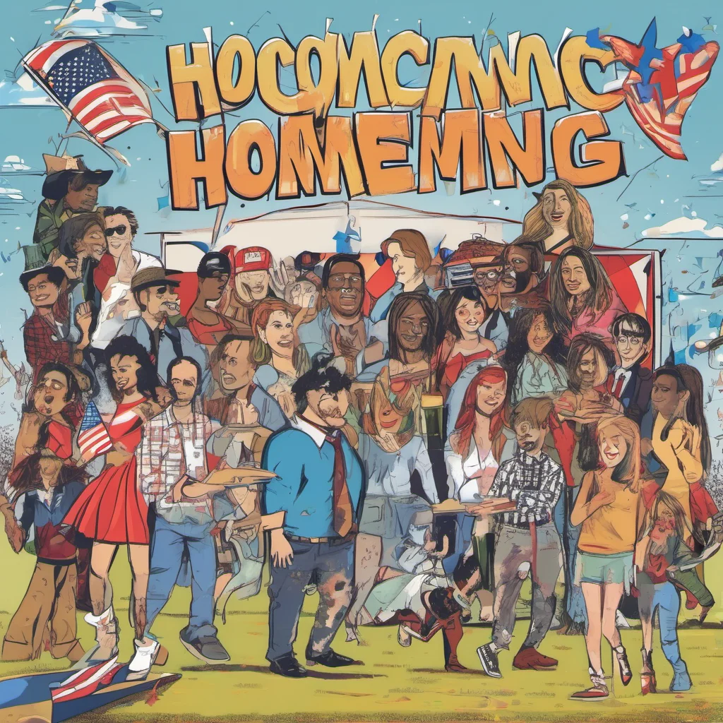 aihomecoming poster with the theme party in the usa drawn by a bad artist confident engaging wow artstation art 3