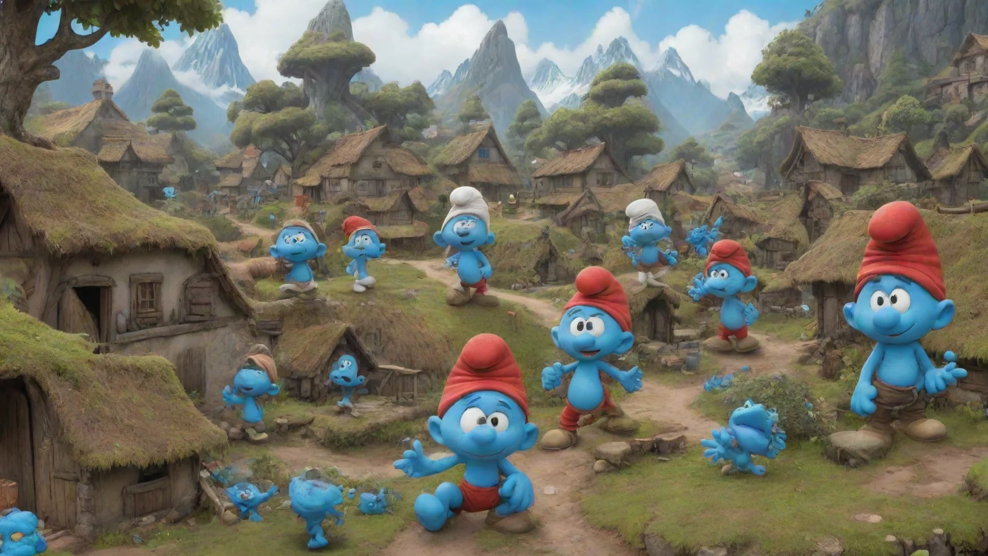 aihood smurf village  wide
