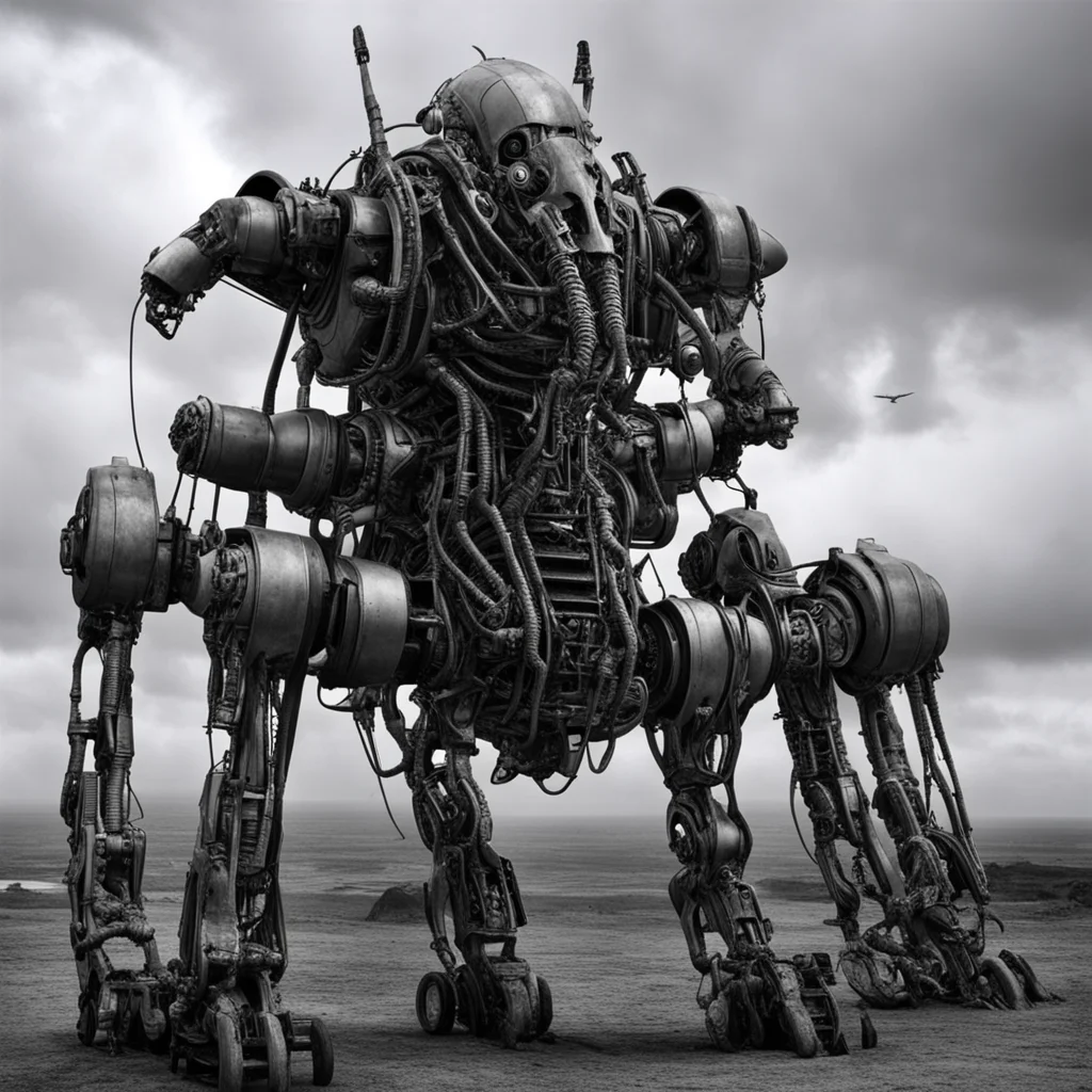 aihorrifying giger bio mechanical monster robots made with ww2 german aircrafts confident engaging wow artstation art 3