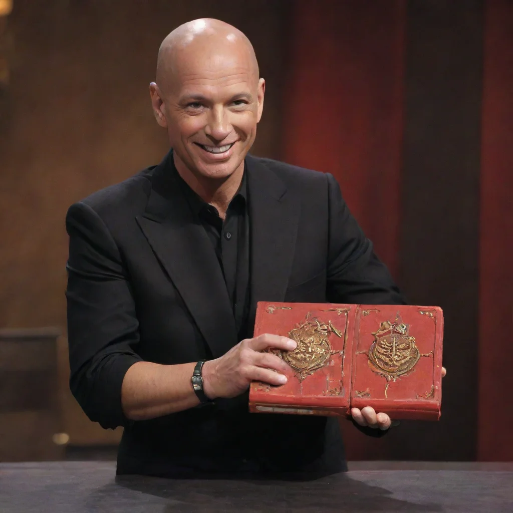 howie mandel as an infernal from dungeons and dragons holding a deal or no deal case