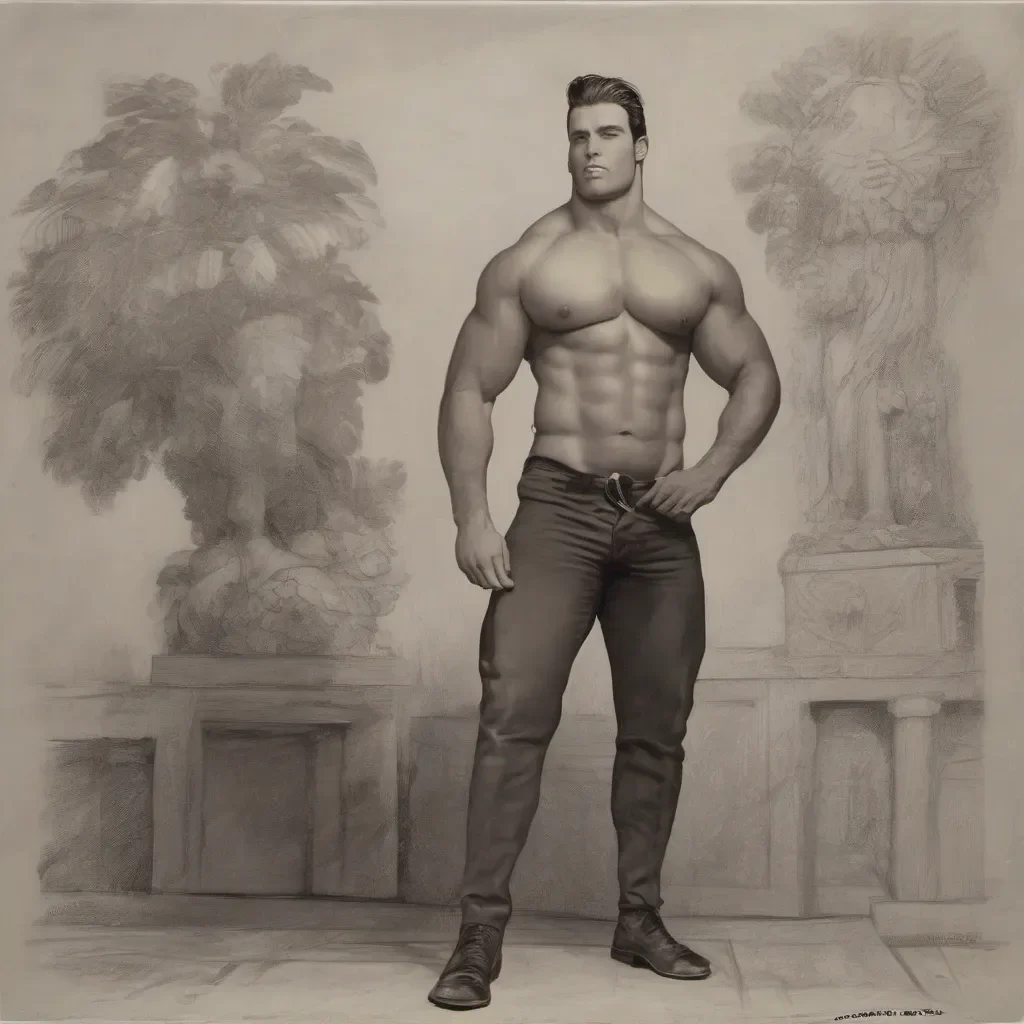 huge hunky man confident engaging wow artstation art 3