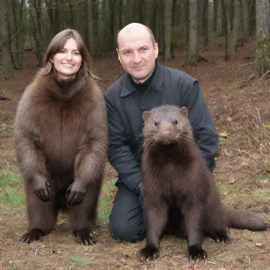 aihuman caught by big brown furred minks