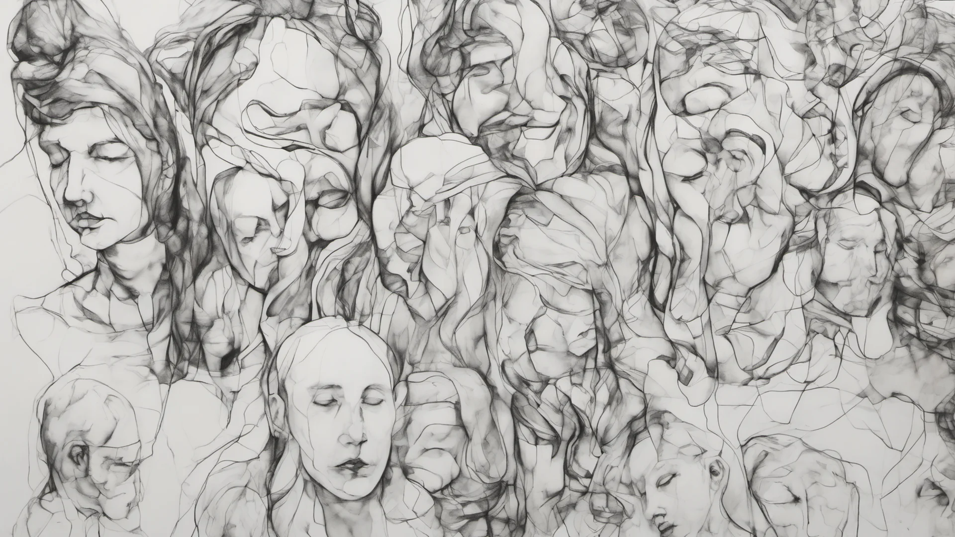 human line drawing wide