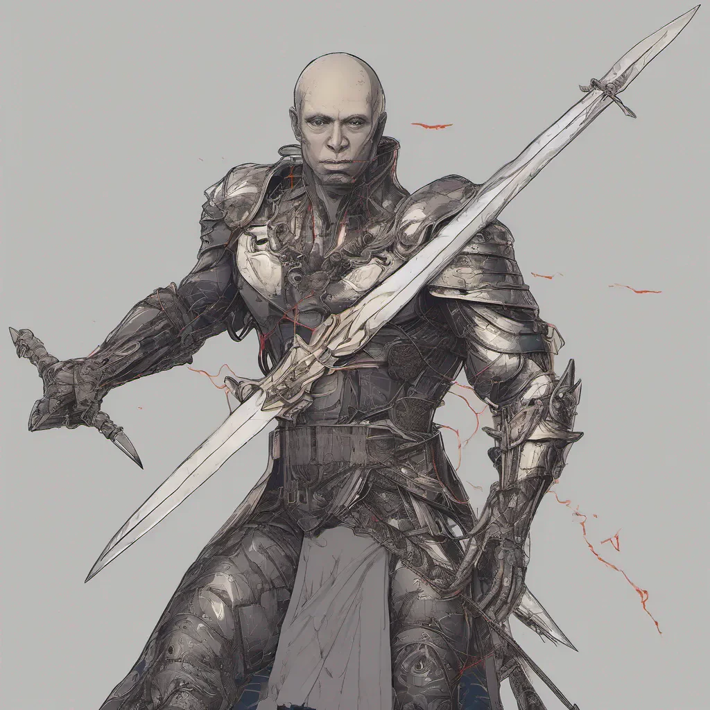 humano con espadas confident engaging wow artstation art 3