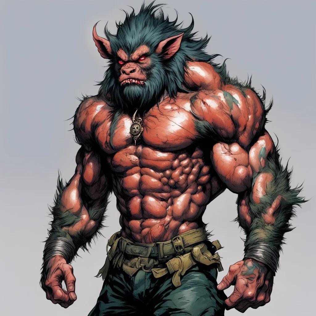 humanoid wereboar in art style of hirohiko araki