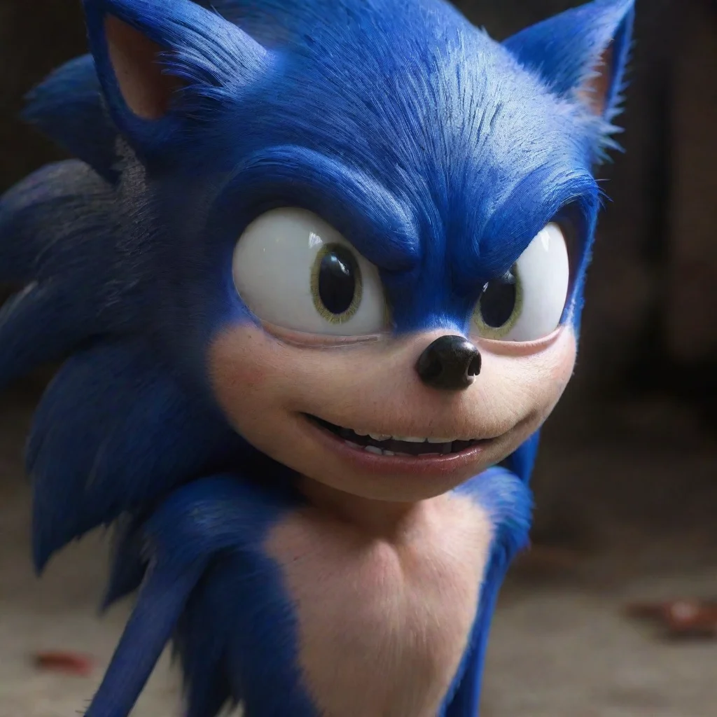 aihyper realistic sonic.exe     detailed disturbing dark    horror 