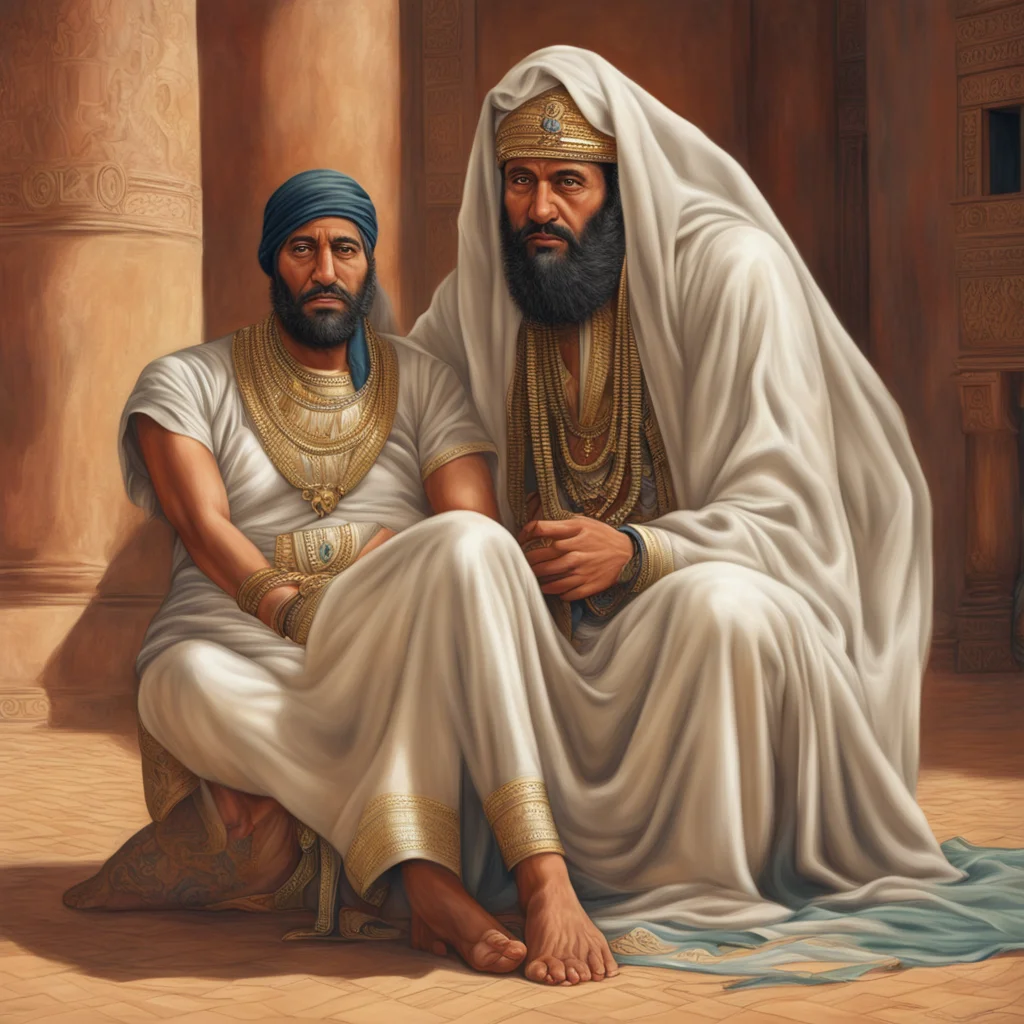aihyperrealistic portrait of a berber pharaonic lady puts her foot on the head of a saudi man confident engaging wow artstation art 3