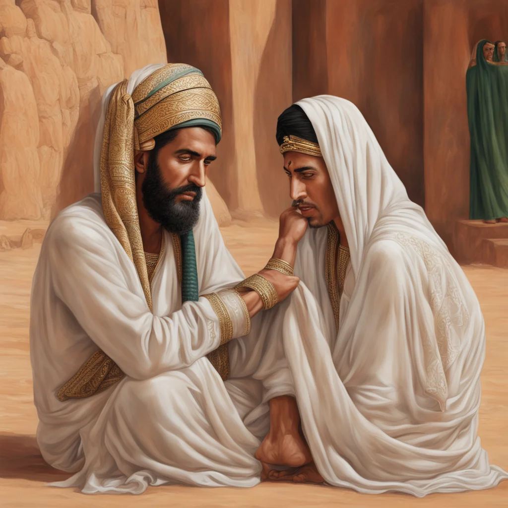 aihyperrealistic portrait of a berber pharaonic lady puts her foot on the head of a saudi man good looking trending fantastic 1